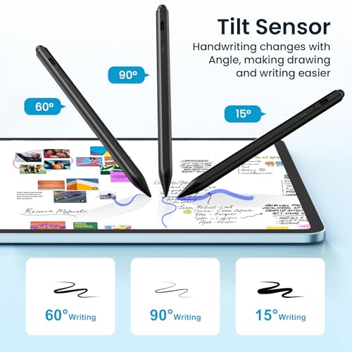 Hastraith Stylus Pen for iPad(2026-2018),13 mins Fast Charge Pencil with Tilt Sensitivity and Palm Rejection for iPad A16/10/9/8/7/6,Air 13"/11"/M3/M2/5/4/3,Pro 11"/13"/12.9"/M4/M2/M1,Mini 7/6/5,Black - image 5