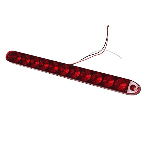 Pair Tecniq Red 15" Waterproof 11 Led Light Bar Stop Turn Tail 3Rd Brake Light Truck Trailer #TOP2