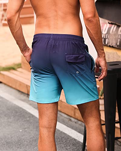SILKWORLD Mens Swimming Trunks with Compression Liner Quick Dry 5 inch Swim Shorts with Zipper Pockets2