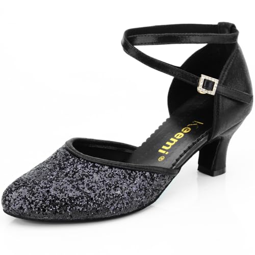 Keemi Women's Ballroom Dance Shoes 1920s Shoes for Women, Sequin Dance Shoes for Latin Salsa Tango