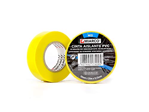 miarco 26669 CINTA AISLANTE M13 20M AMARILLO 10 UNIDADES, 19MM X 20