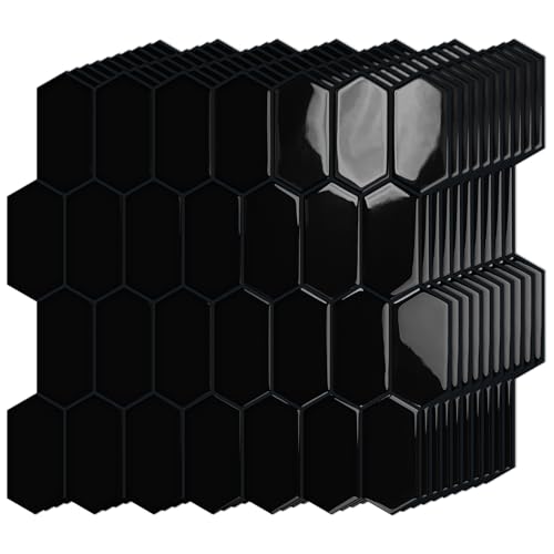 10-Sheet 3D Marble Look Black Tile