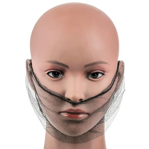 Hedume H-BEARDNET-BLACK-200PC 200 Pack Disposable Nylon Honeycomb Royal Beard Protector Nets, Beard Covers Protector thumb #2