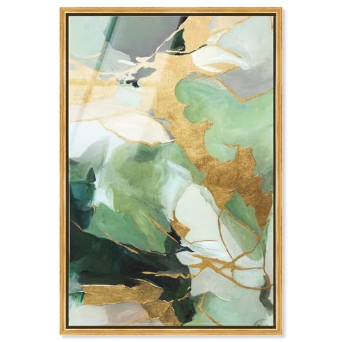 Gold Within I - Ira Colmeva Framed Acrylic Abstract Oversized Print by Art Remedy, Gold Frame, 44 x 66
