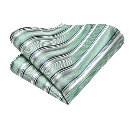 Image of Hi-Tie Men Ties Sets Silk Stripe Paisley Necktie Pocket Square Cufflinks for Business Wedding