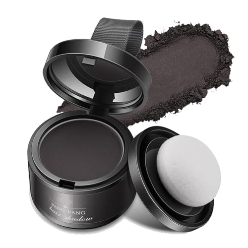 Root Touch Up Powder, Hairline Powder, Instant Hair Loss Concealer for Thinning Hair, Windproof & Sweatproof Hair Root Concealer (Black)