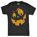 Mens Silly Jack Pumpkin T Shirt Funny Halloween Jack O Lantern Goofy Smile Tee for Guys Funny T Shirts Halloween Apparel for Men Novelty Tees for Guys Black - XXL