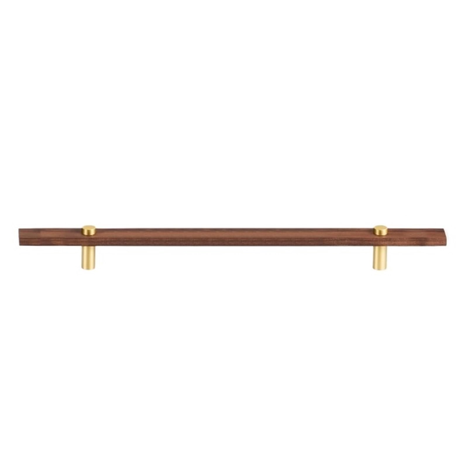 LADFRTYU Wooden Handles 2pcs Walnut Brass Furniture Handles Long Modern Pulls Cupboard Wardrobe Dresser Shoe Box Wine Bar Drawer Cabinet Knobs(L280xW22.5xH36xC192mm-A)