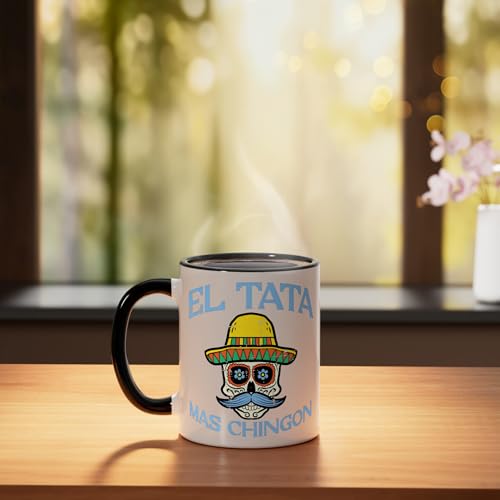 Taza cerámica 11 oz para papá negro y blanco miniatura 3