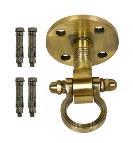 Image of Ceiling Hooks for Hanging Zula for Home Punching Bag Hanger with Anchor Bolt Fasteners Suitbale for Hammock Swing (Golden Kada 1Pc, 6 Inch-Golden-1Pc) Weight Capacity 1000 Kg