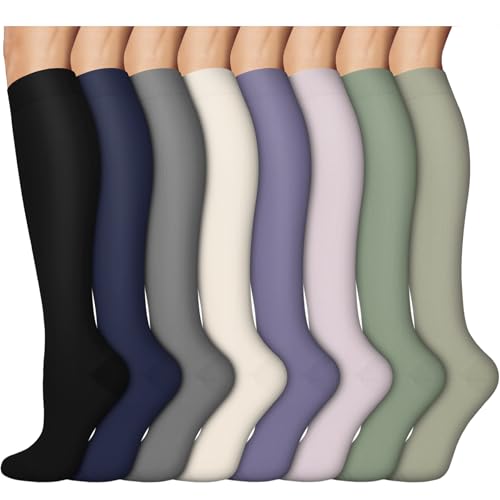 Image of 8 Pairs Compression Socks for Women & Men,Support Compression Stockings for Medical Running Athletic