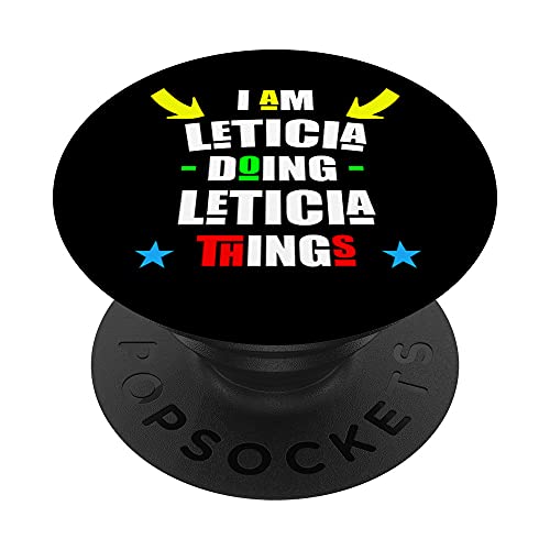Soy Leticia haciendo cosas de Leticia Cool Divertida Navidad PopSockets PopGrip Intercambiable