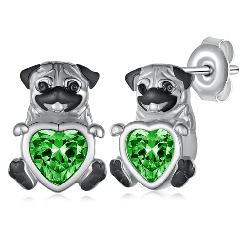 arete de plata de ley con diseño de perro para mujer, regalos de ...