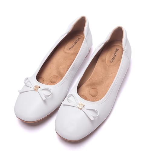 Image of Women's Comfortable Round Toe Bow Ballet Flats Shoes
