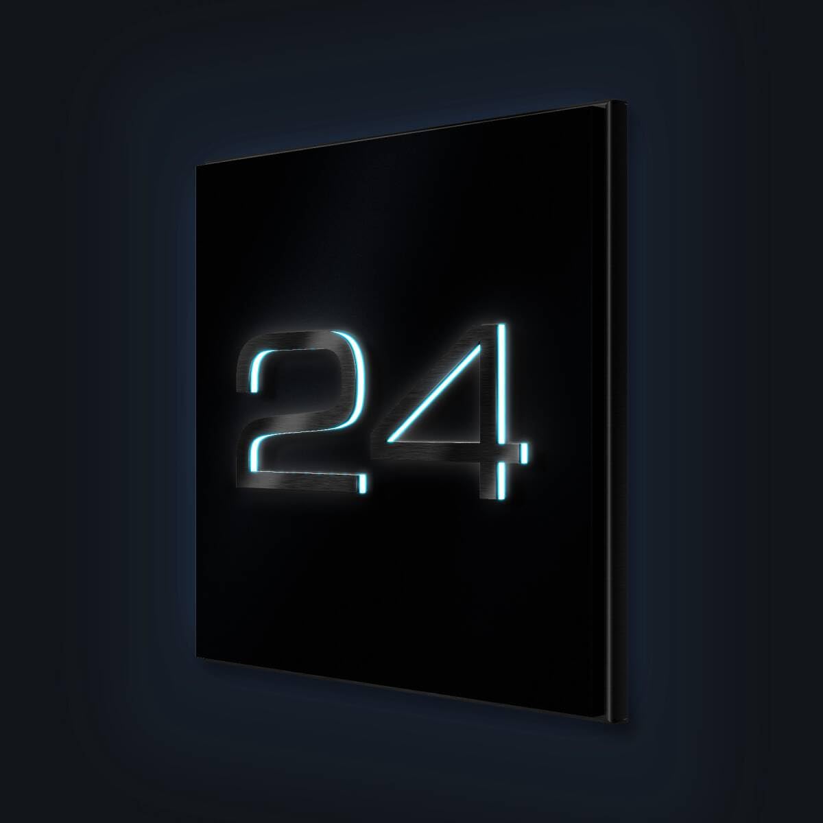 Metzler Individuelle Hausnummer matt in Anthrazit neu - 3D Design - Edelstahl massiv & nicht rostend - LED-Beleuchtung - alle Zahlen - direkt vom Hersteller