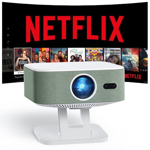 [1500 ANSI/Projector Compatible with Netflix] Smart Outdoor Projector: NICPOW 4K Projector with Wifi...