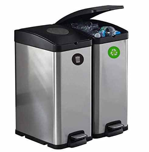 Recycle And Trash Sticker Vinyl Modern Logo (2.75" X 2.75" 1 Ea.) Symbol To Organize Trash Cans Or Garbage Containers And Walls - Xsmall - Green And Black #TOP2