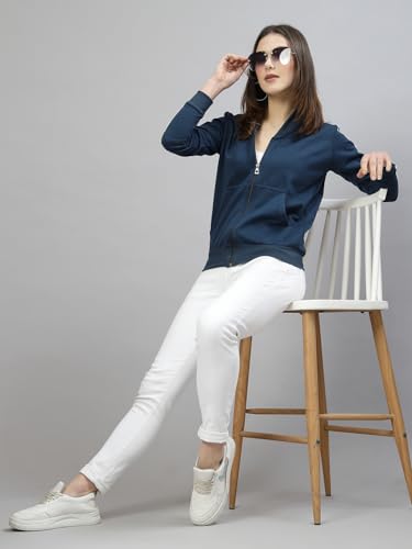 Image of UZARUS Women Cotton Full Zipper Sweatshirt Fleece Jacket for Winter