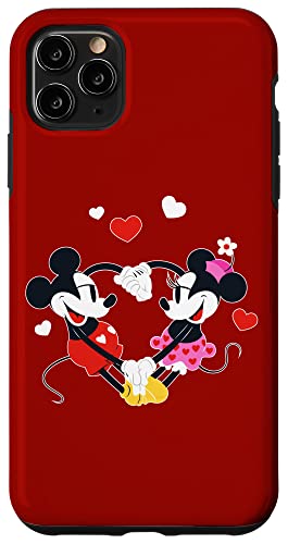 Coque iPhone 11 Pro Max Disney Mickey Minnie rouge cœurs
