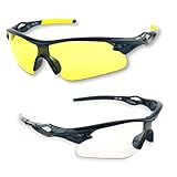 iLumen8 Best Shooting Glasses UV Blacklight Flashlight Yellow Safety Eye Protection See Dog Cat Urine with Amber Black Lights Night Vision Ultraviolet (Yellow & Clear, 2 Pair)