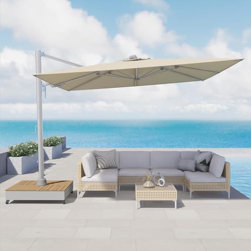 Grand-patio-10x13-FT-Patio-Umbrella-with-Base-Acrylic-Outdoor-Cantilever-Aluminum-Umbrella-5-Year-Non-Fading-Rectangular-Offset-Umbrella-with-Cover-for-Poolside-Deck-Backyard-Gray-Pole Grand patio 10×13 FT Patio Umbrella with Base Acrylic Outdoor Cantilever Aluminum Umbrella 5 Year Non Fading Rectangular Offset Umbrella with Cover for Poolside Deck Backyard Gray Pole