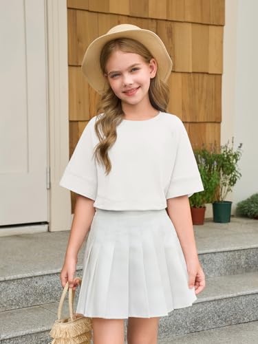 Girls Half Sleeve T Shirts Kids Summer Crewneck Loose Casual Tops Tees 5-14 Years3