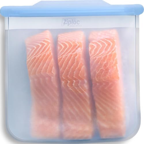 Ziploc Endurables Large Pouch, 8 Cups, Reusable Silicone Bags and Food Storage Meal Prep Containers for Freezer, Oven, and Dishwasher Safe
