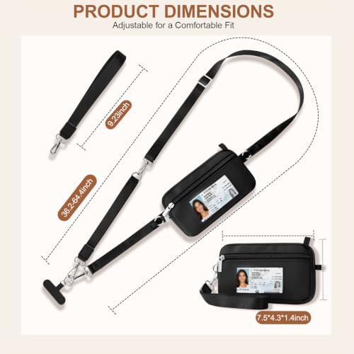 WEESMILE Clip and Go Strap for Phone with Wallet Crossbody, Adjustable — view 4