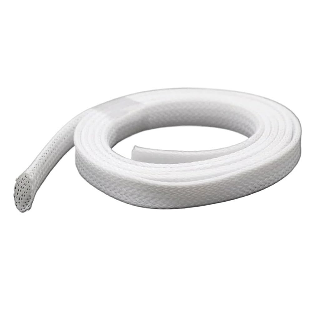 Guaine intrecciate in PET bianco ad alta densità - Guaina avvolta for cavi serpentina isolata, lunghezza da 1 a 50 m, guaina flessibile in fibra di vetro(10MMx50 M)