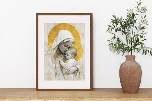 Déco chrétienne Enfant Jésus 30x40cm - Cadeau idéal de baptême