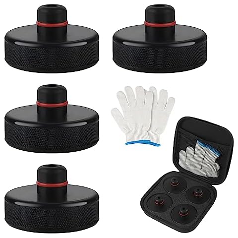 CPROSP Tesla Model 3/S/X/Y with a Pair of Gloves Lifting Jack Pad Pucks Jack Lift Pad Adapter 4 Pucks with a Storage Case Cover