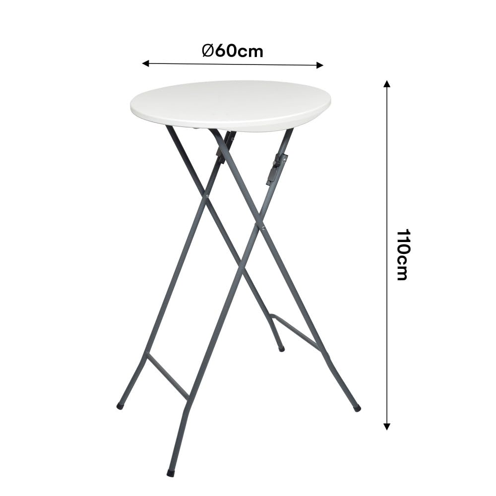 RONDY Mange Debout Pliant Hauteur 110cm Table Haute Pliable Diamètre 60cm Structure Acier laquée
