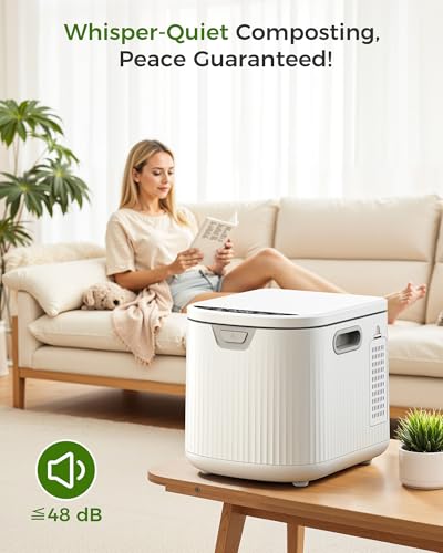 Image of Electric Composter for Kitchen, 2.5L (Max 3.3L) Smart Electric Kitchen Composter with Auto-Cleaning | Odorless | Low Noise | LED Display, Turns Food Waste to Fertilizer, Food Recycler for Home