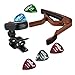HEYSLAND Guitar Tuner Clip On Rechargeable Full Color Display Tuner Guitar Capo with Rosewood Finish Capo 5 PCS Celluloid Picks for Acoustic Electric Guitar Chromatic