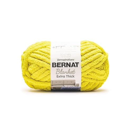 Image of Bernat Blanket Extra Thick Citronella Yarn - 1 Pack of 600g /21oz - 100% Polyester - #7 Jumbo - 72 Yards - Knitting /Crochet
