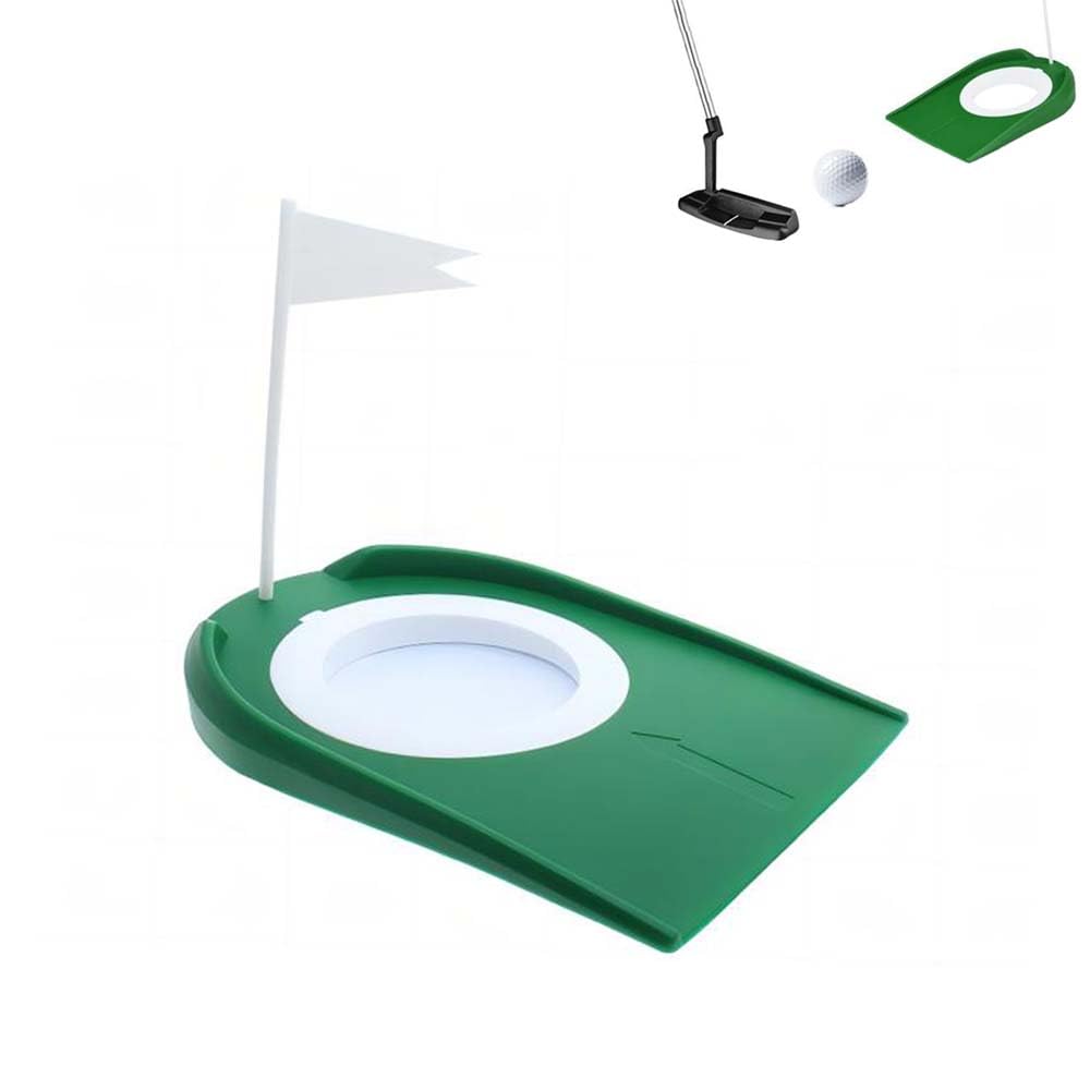 Gobelet de putter de golf en plastique, coussin de putter d'entraînement de golf pour aide à la pratique intérieure et extérieure avec drapeau de golf putter, trou réglable et drapeau