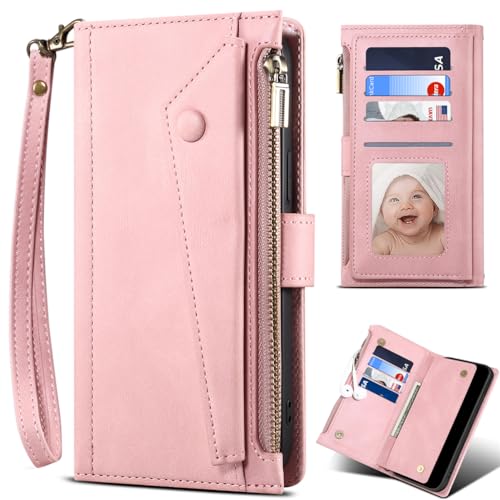Housse Vivo X300 Pro rose chic en similicuir avec porte-cartes