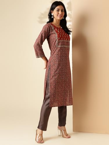 Image of Vbuyz Women's Floral Printed Straight Cotton Special wear Kurtas for Women | Cotton Kurtas for Women | A-Line Kurtas Kurtis | Designer Kurta | Kurtas for Women | Printed Kurtas