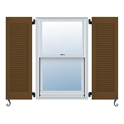 Atlantic Architectural All Louver, Louver Colonial Shutters (Per Pair), 13"W X 49"H, Federal Brown