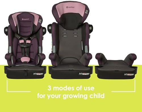 Baby Trend Hybrid SI 3-in-1 Combination Booster Seat, Dash Orchid – Side-Impact Protection, 3-Stage Growth Design, Adjustable Headrest, Cushioned Comfort — view 2