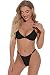 heekpek Bikini Damen Set Sexy Bikini Triangel Einstellbar Zweiteiliger Badeanzug Brazilian Bikini mit Runder Metall Schnalle