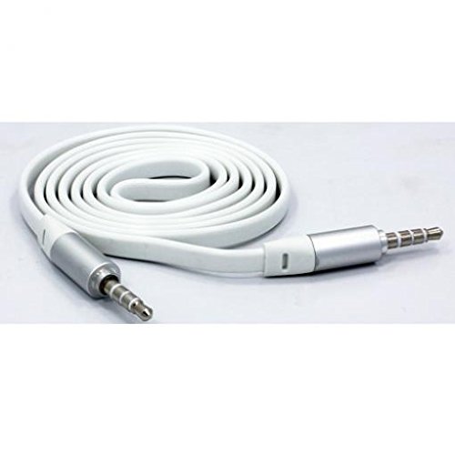 Cable Auxiliar de 3.5mm de 6ft Blanco miniatura 1