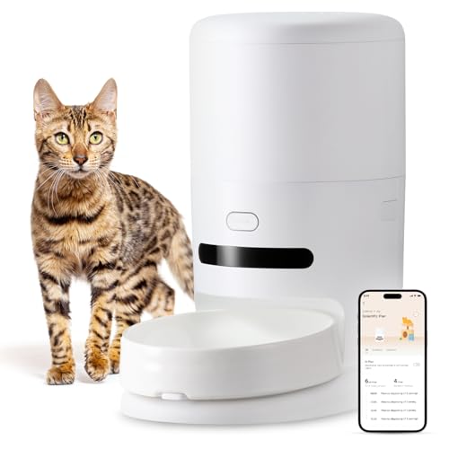 Futterautomat Katze Kabellos 4.3L- Hiigge Katzenfutter Automat Keramik,120 Tage...