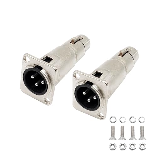 Adaptador XLR macho a hembra panel 2 unidades miniatura 1