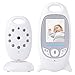 USBONLINE Baby Monitor LCD a Colori Wireless Digitale Videocamera IR LED Citofono Visione Notturna Monitoraggio Temperatura 8 Ninnananne Batteria Ricaricabile per Bambini Videosorveglianza Sicurezza