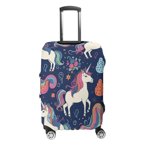 Travel Luggage Cover Washable Suitcase Cover Horse And Rainbow Fashion Suitcase Protector Carry On Luggage Covers Protector Suitcase Fits 19"-32" Luggage4