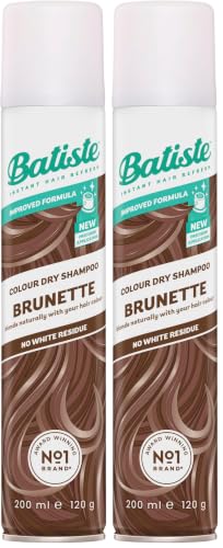 Batiste Champú Seco para Cabello Castaño Aroma Bergamota Melocotón Blanco y Vainilla Sin Sulfatos Vegano Ecofriendly 200ml