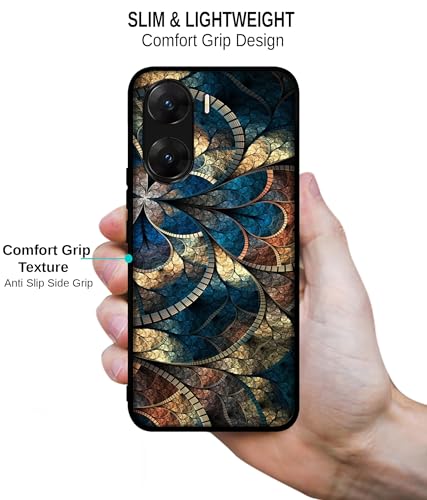 Image of Fractional Pattern Design Premium 2D Printed Metal Back Case Cover for Vivo V29E 5G