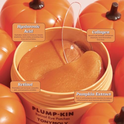 Image of TONYMOLY Plump-kin Retinol Eye Patches for Dark Circles, 3-Pack (90 Pairs)