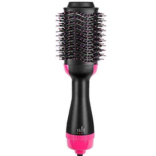 DSJ® Blowout Hair Dryer Brush, Upgraded 4-in-1 One Step Hot Air Brush, Hair Dryer & Volumizer & Volumizing Styler Comb, Negative Ion Straightening Brush for All Hair Types, Oval Shape Design